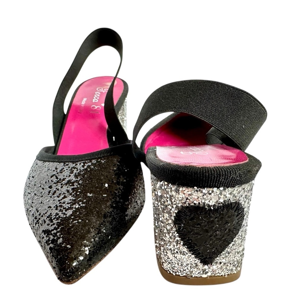 New Ferca 81 women's leather unique sparkling Black pump heels couture shoes 37